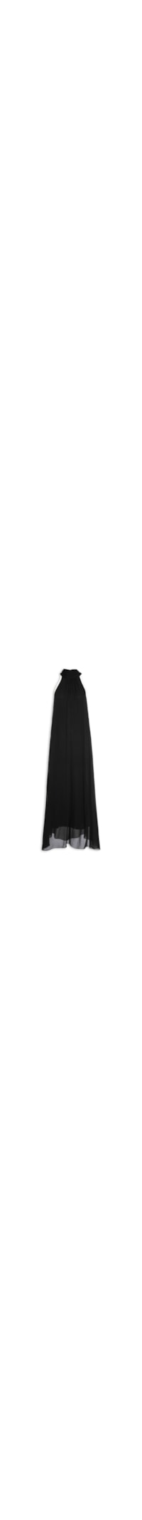 Vestido Midi Gola Alta Bicolor – Preto