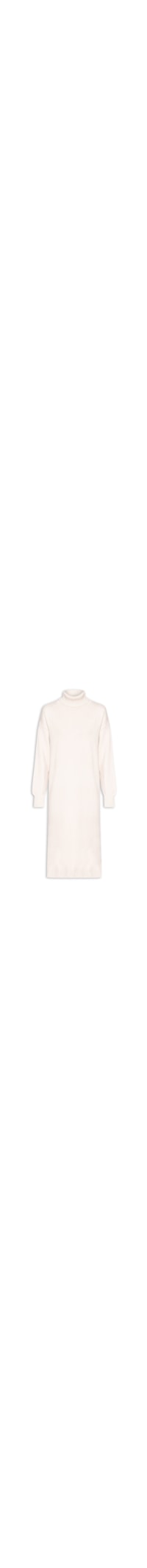 Vestido Midi Gola Alta em Tricot - Bege