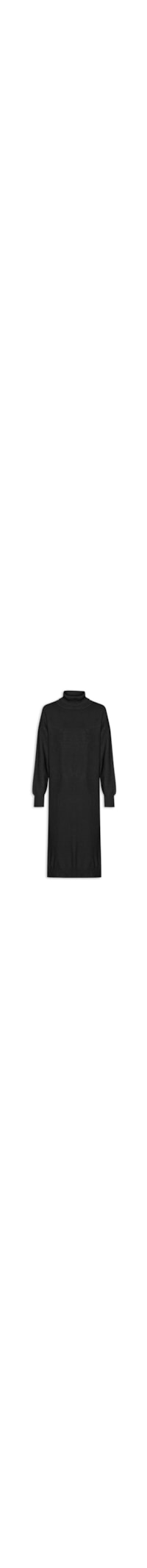 Vestido Midi Gola Alta em Tricot - Preto