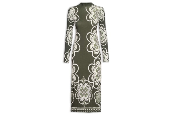Vestido Midi Gráfico Místico - Verde