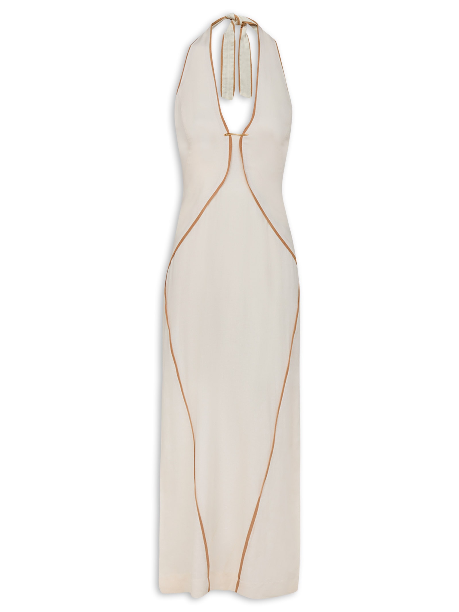 Vestido Midi Iva Detalhe Branco Vix