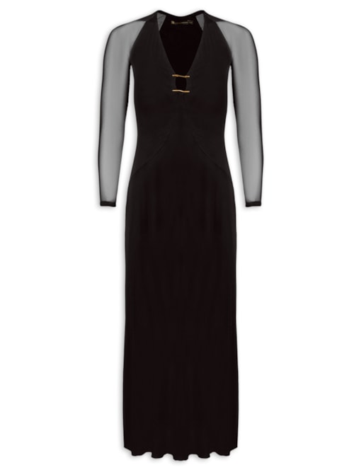 Vestido Midi Iva Detalhe – Preto