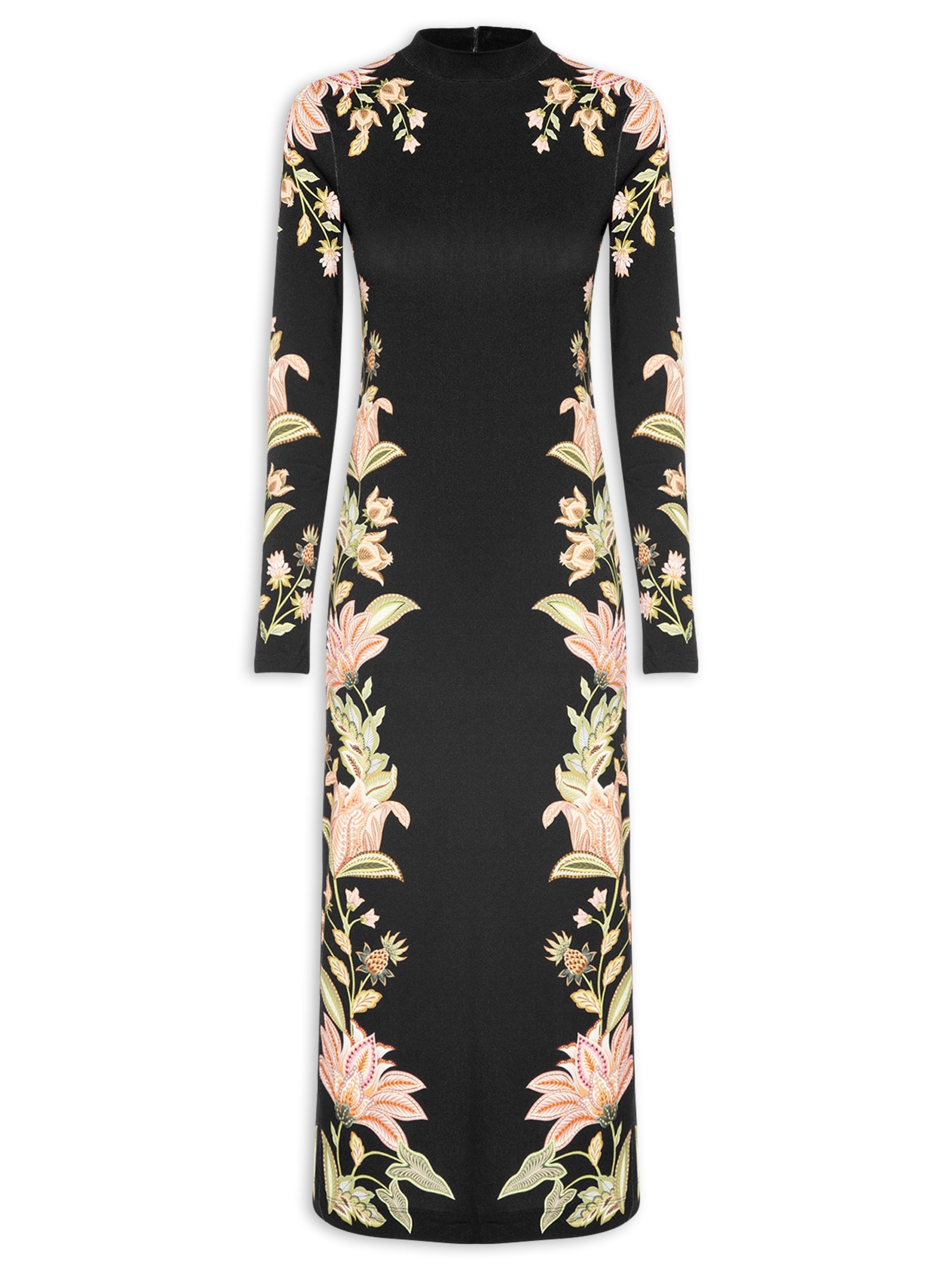 Vestido Midi Jamile Preto Farm