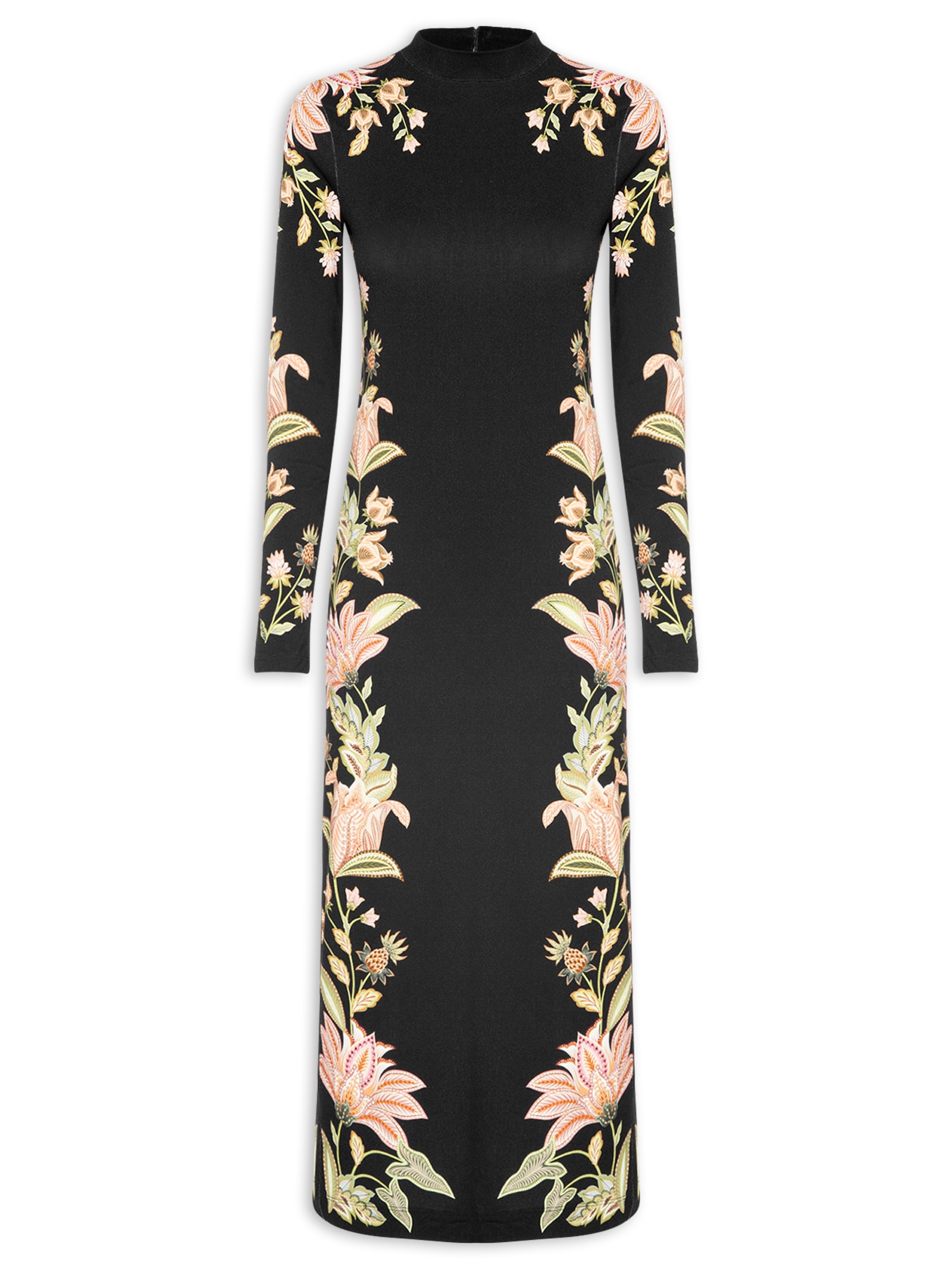 Vestido Midi Jamile Preto Farm