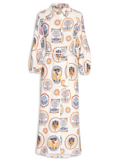 Vestido Midi Janelas Do Cerrado – Azul