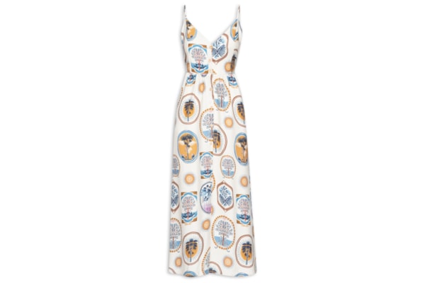 Vestido Midi Janelas Do Cerrado - Azul