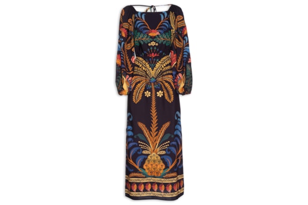 Vestido Midi Jardim Clássico - Preto