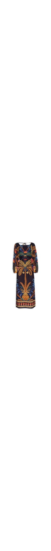 Vestido Midi Jardim Clássico - Preto