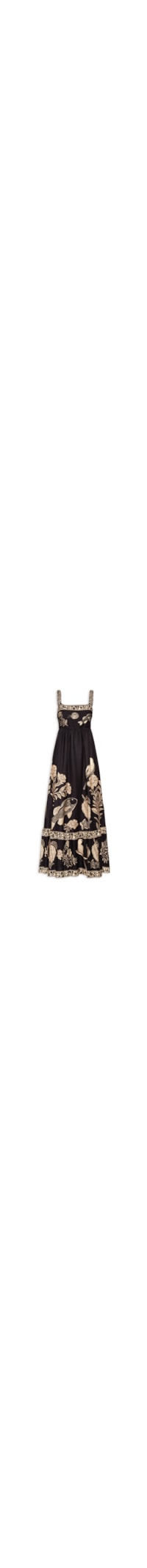 Vestido Midi Jardim De Cordel - Preto