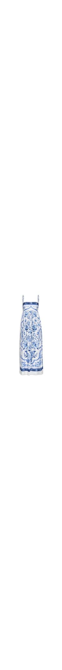 Vestido Midi Jardim De Porcelana - Azul