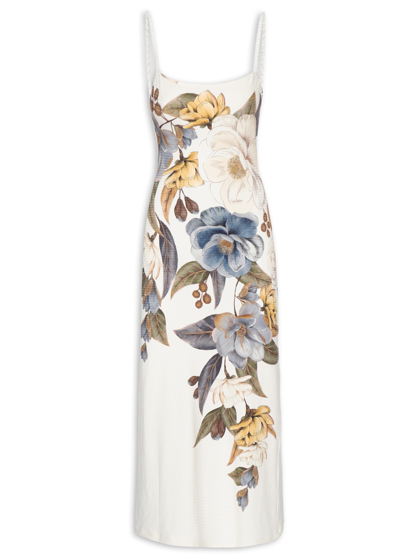 Vestido Midi Jardim Guanabara Branco Farm