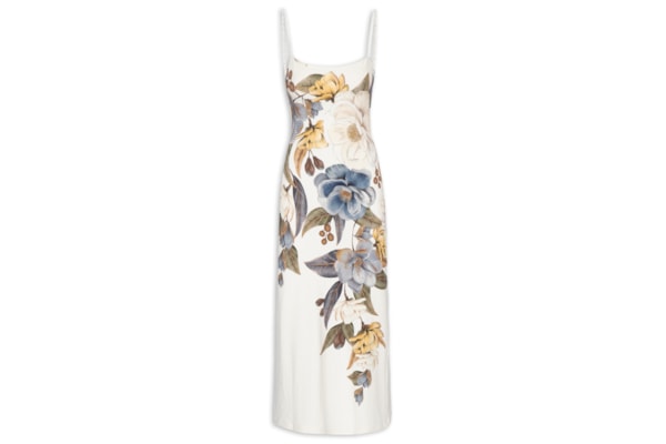Vestido Midi Jardim Guanabara - Branco