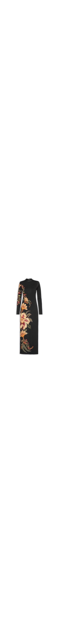 Vestido Midi Jardim Majestoso - Preto