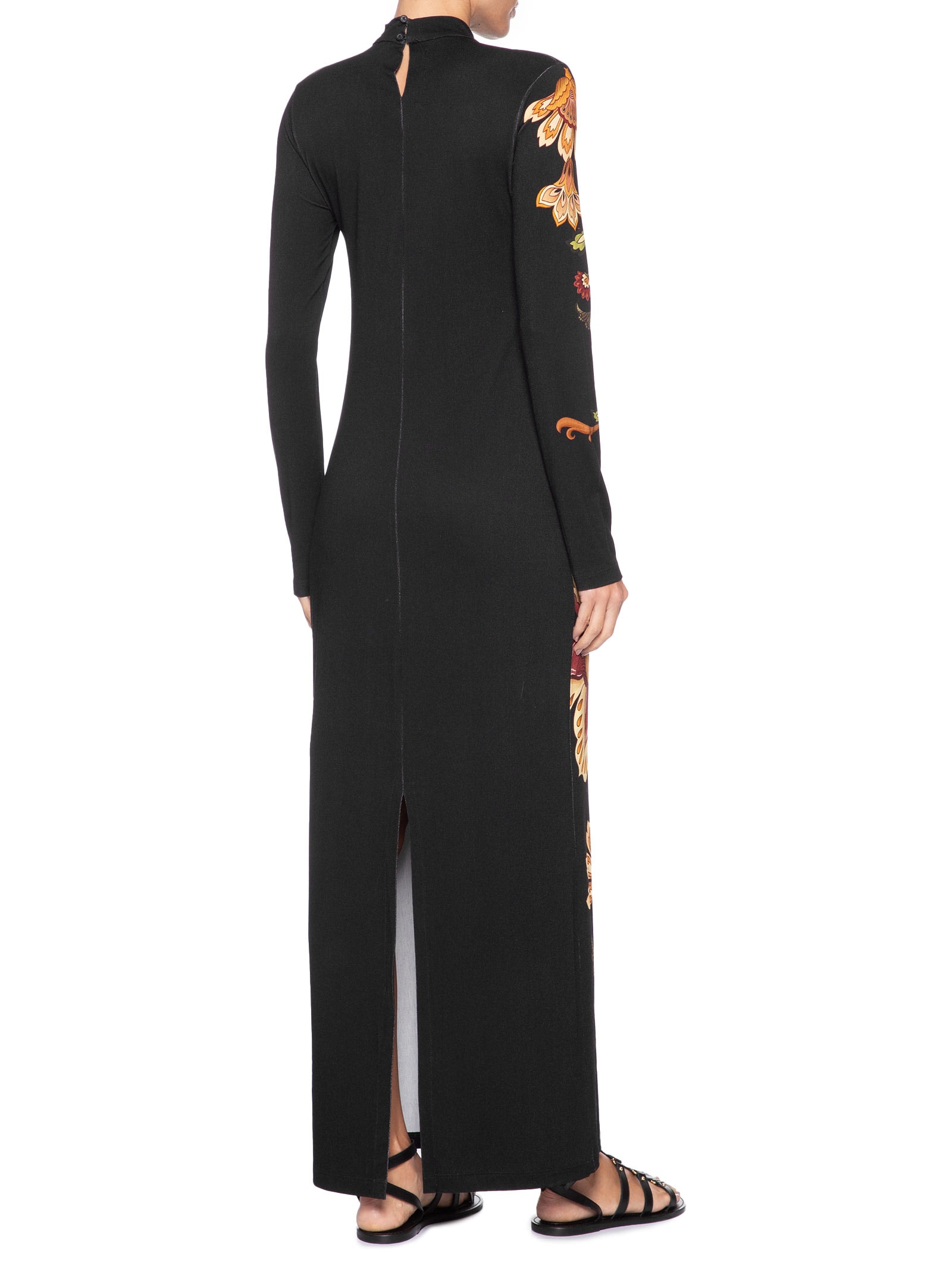 Vestido Midi Jardim Majestoso Preto Farm
