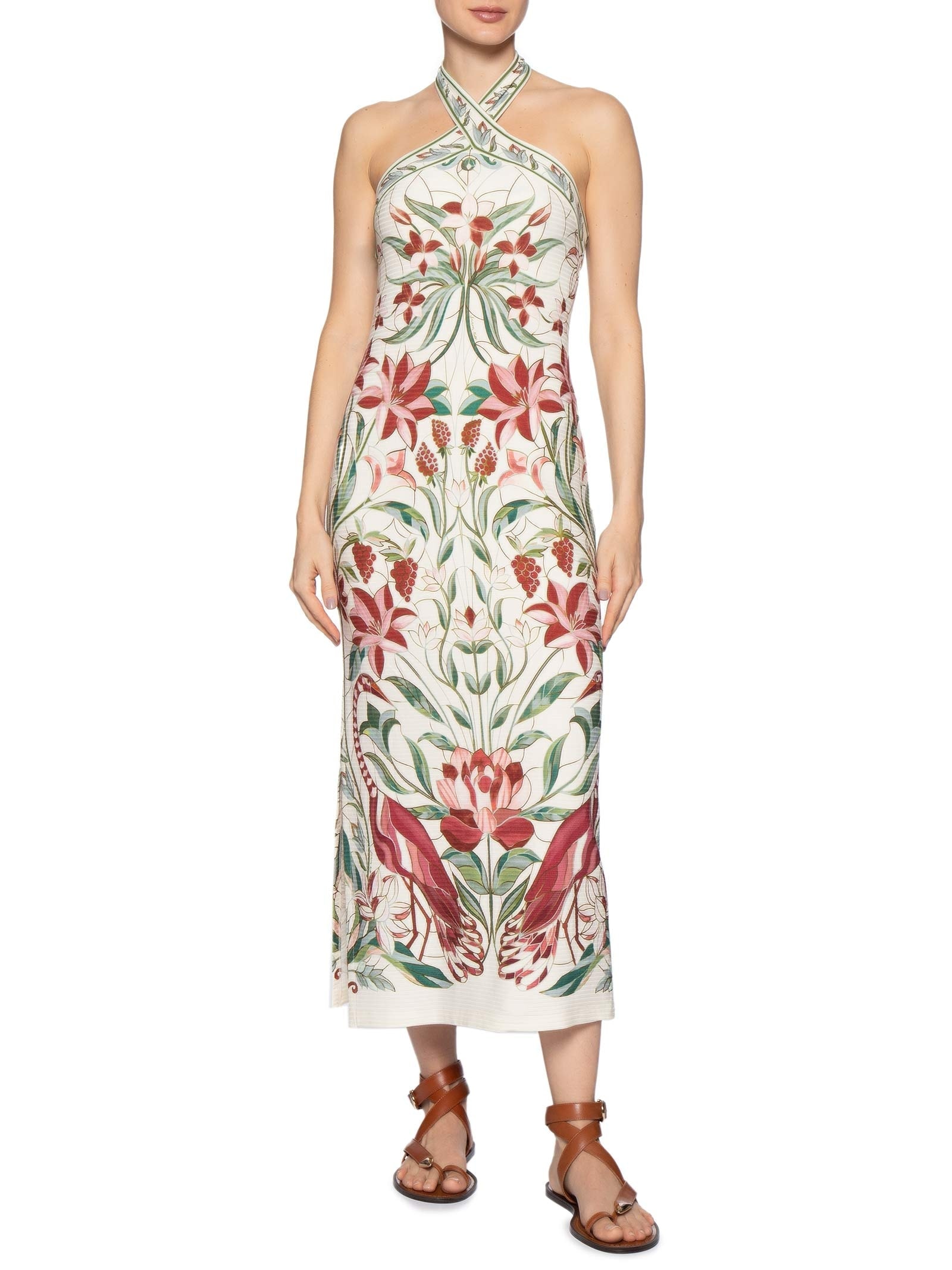 Vestido Midi Jardim Vitral Branco Farm