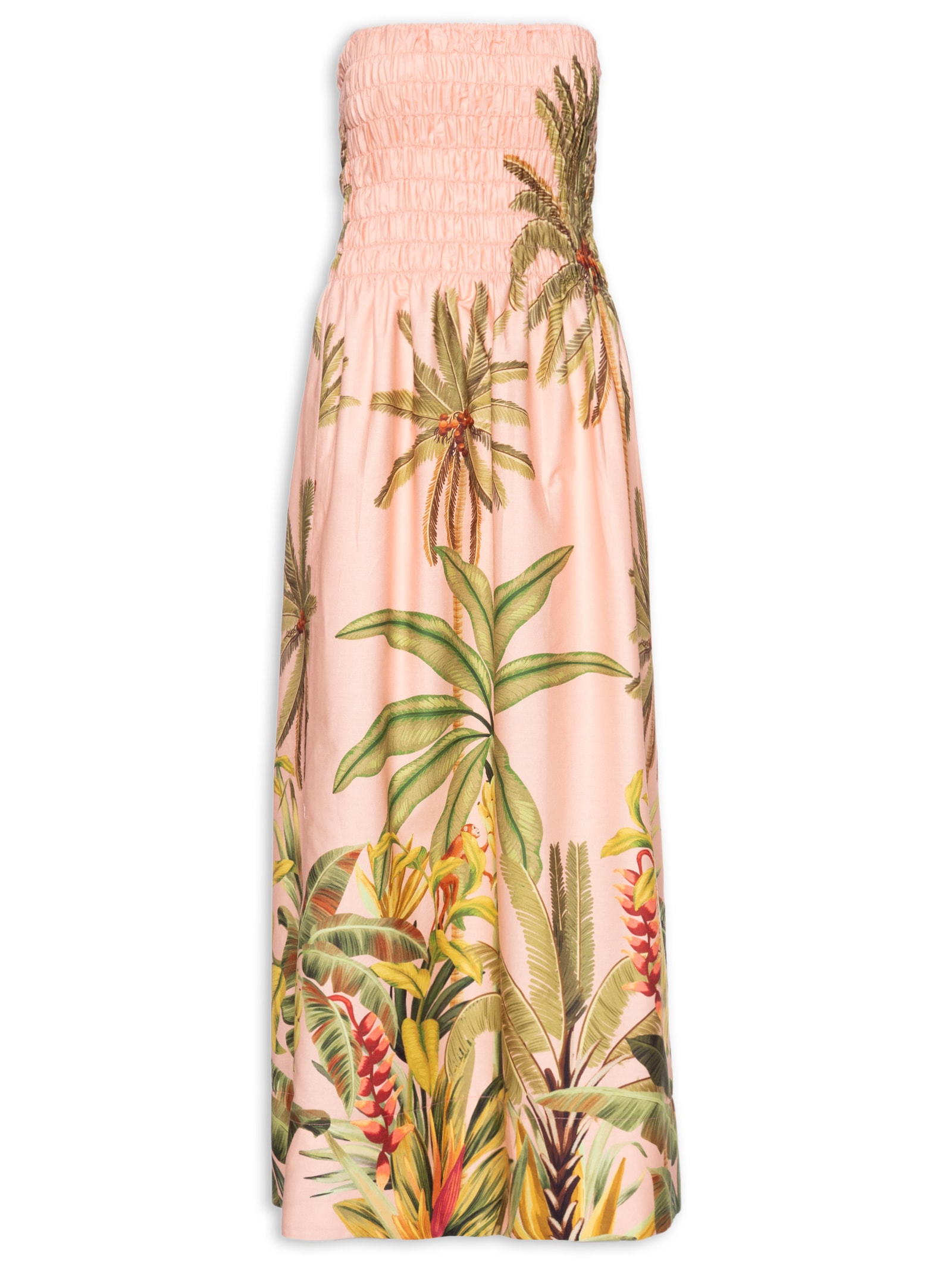 Vestido Midi Jeri Rosa Farm