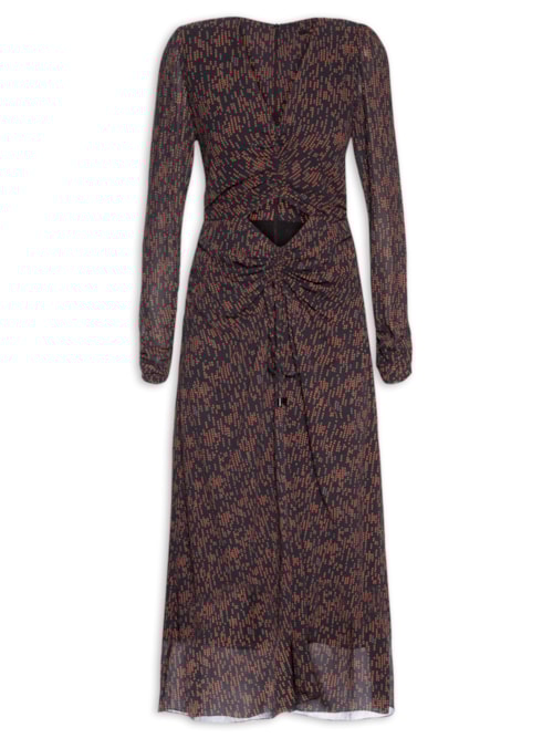 Vestido Midi Jess Pois Queimado – Preto