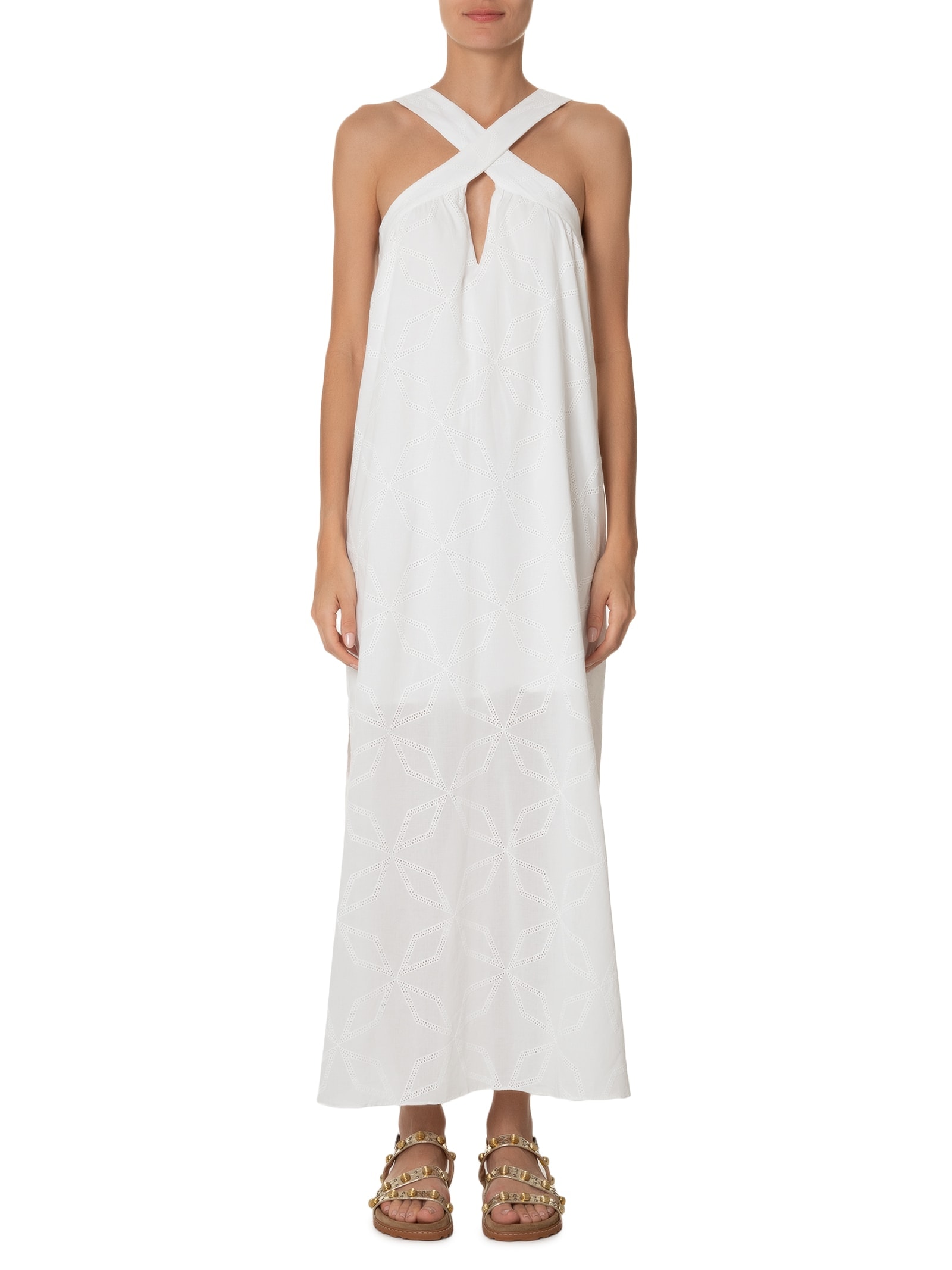 Vestido Midi Laise Bordado Branco  Dress To