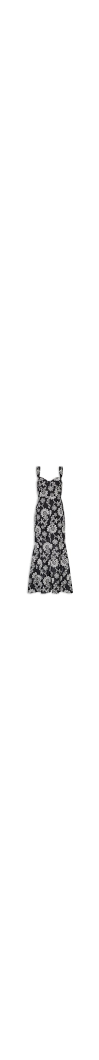 Vestido Midi Laise Floral - Preto