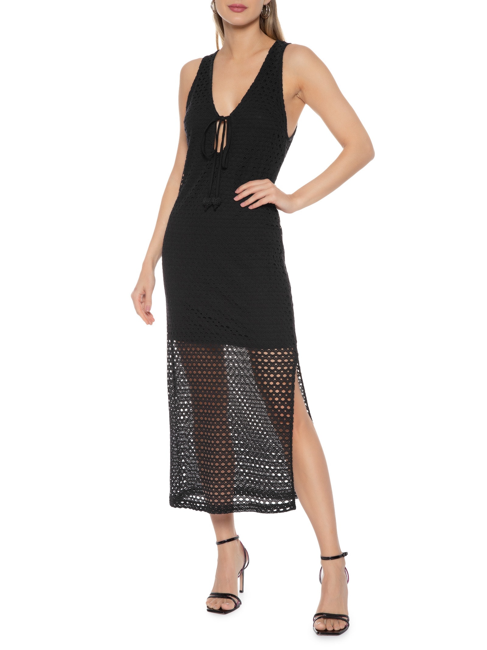 Vestido Midi Laise Preto Colcci