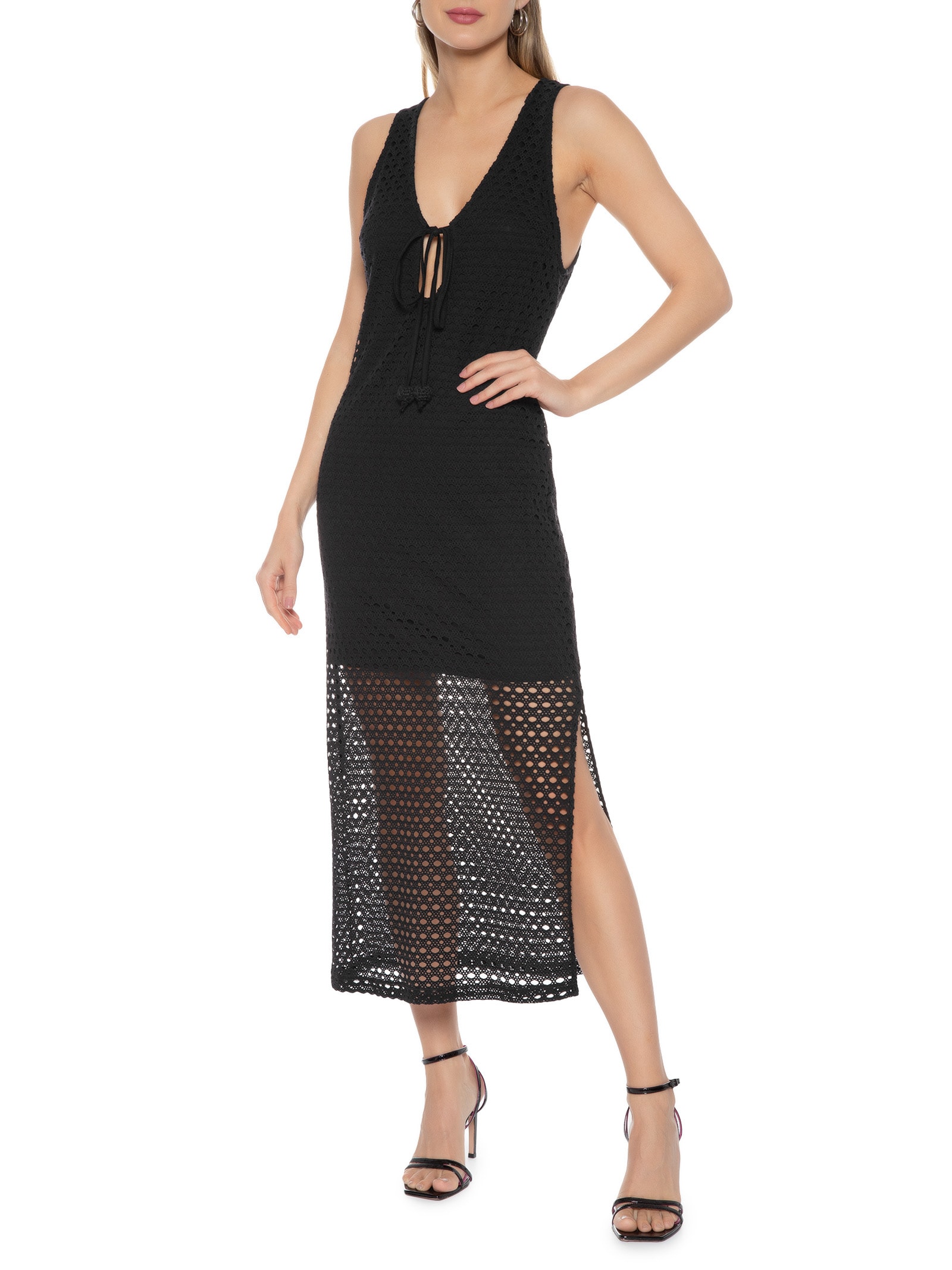 Vestido Midi Laise Preto Colcci