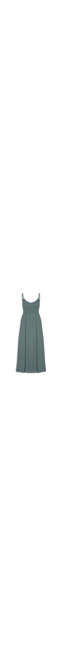 Vestido Midi Lastex Acinturado - Verde