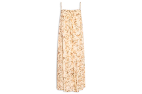 Vestido Midi Lastéx Estampa Blush - Bege