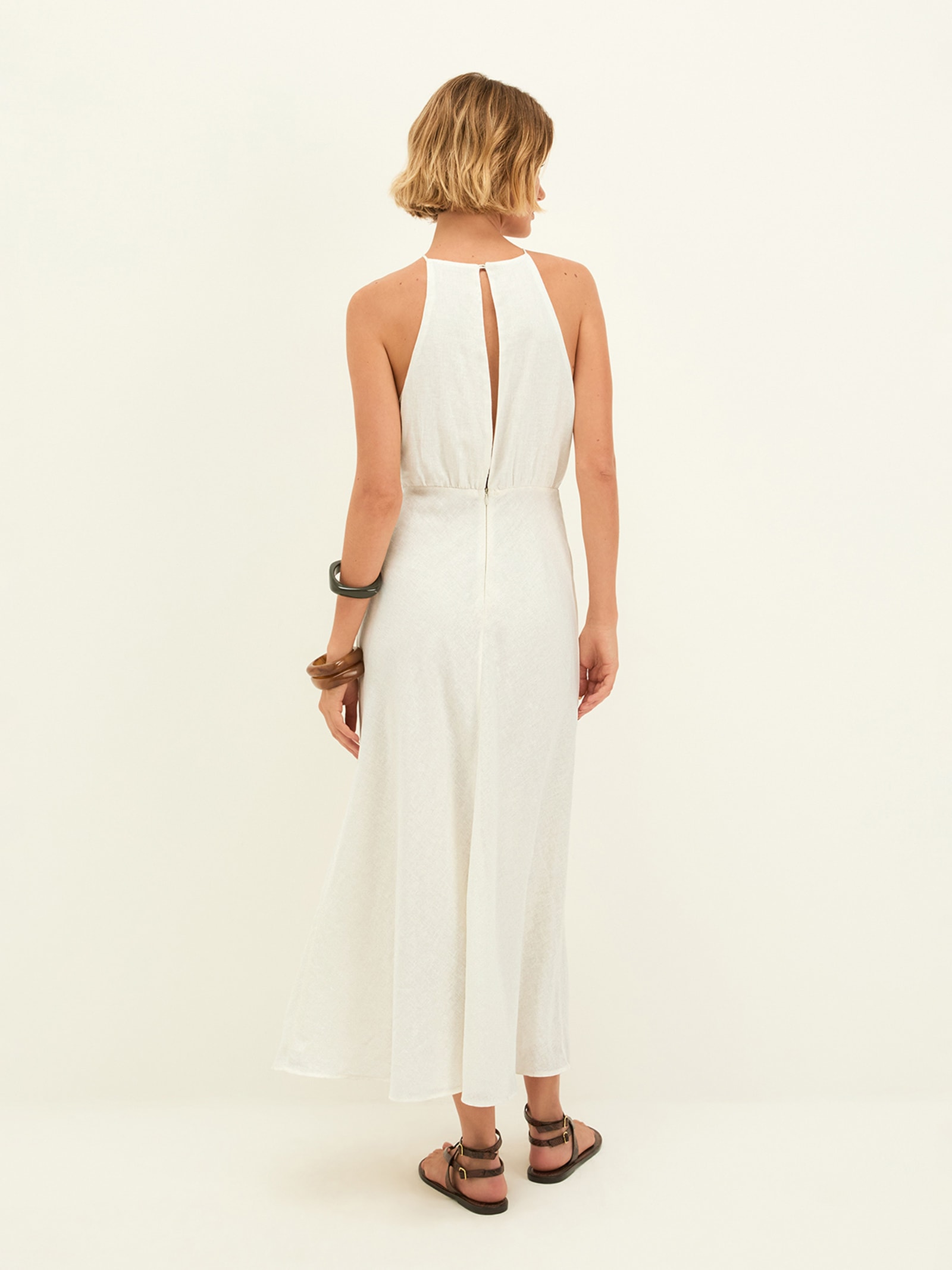 Vestido Midi Lau Det Branco Vix