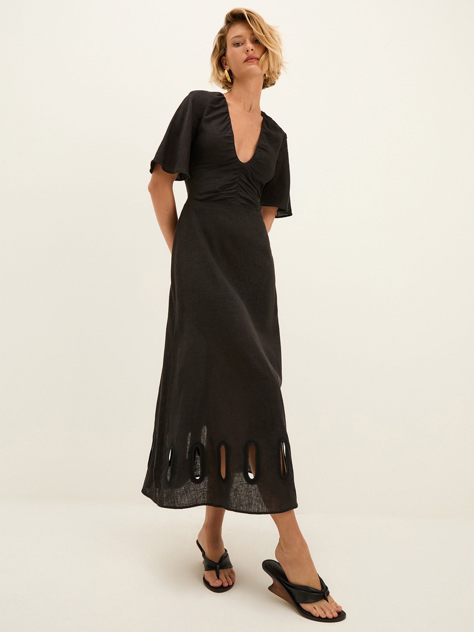 Vestido Midi Laura Dtl - Preto - Vix