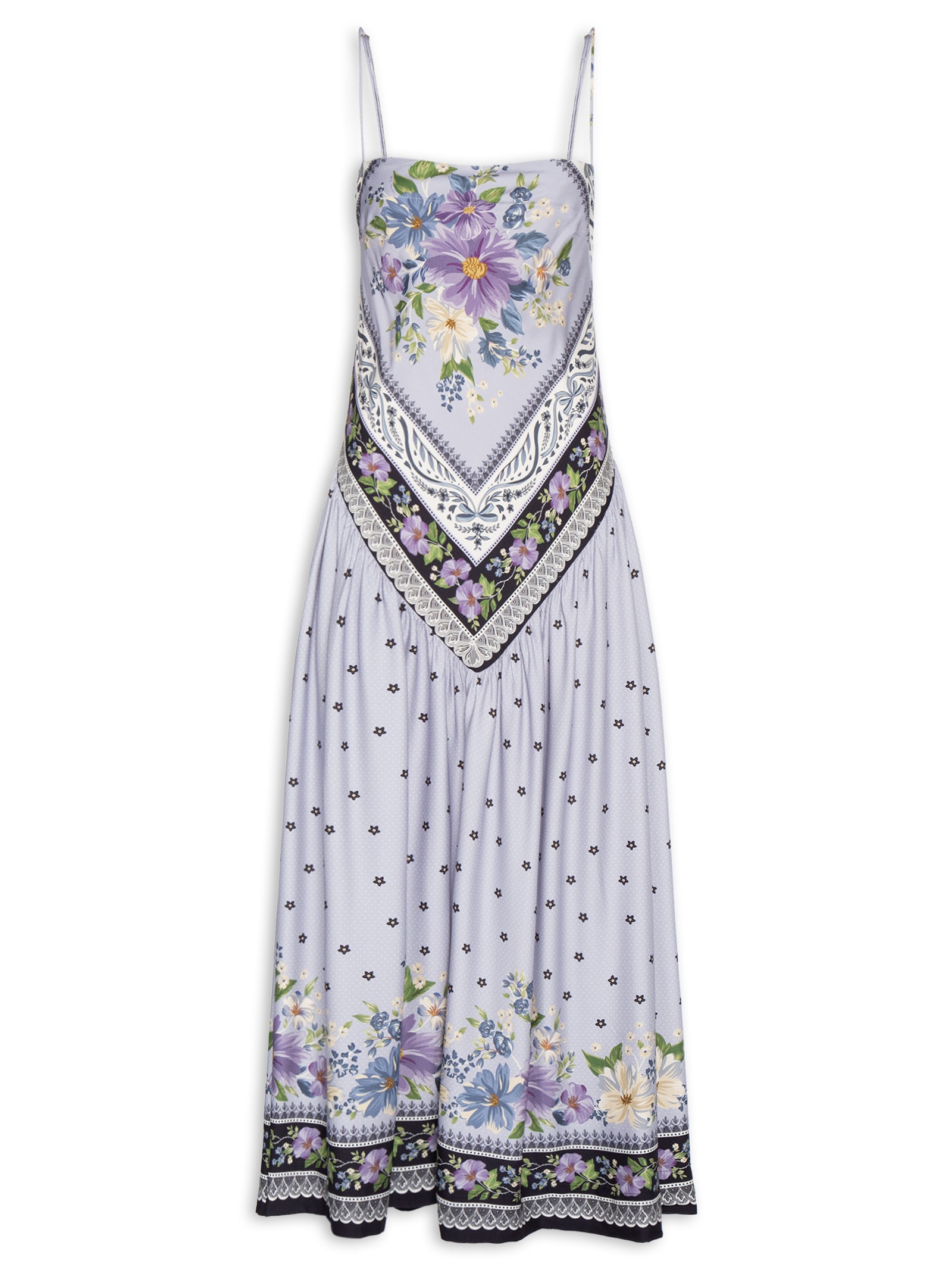 Vestido Midi Lenço Alina Roxo Farm