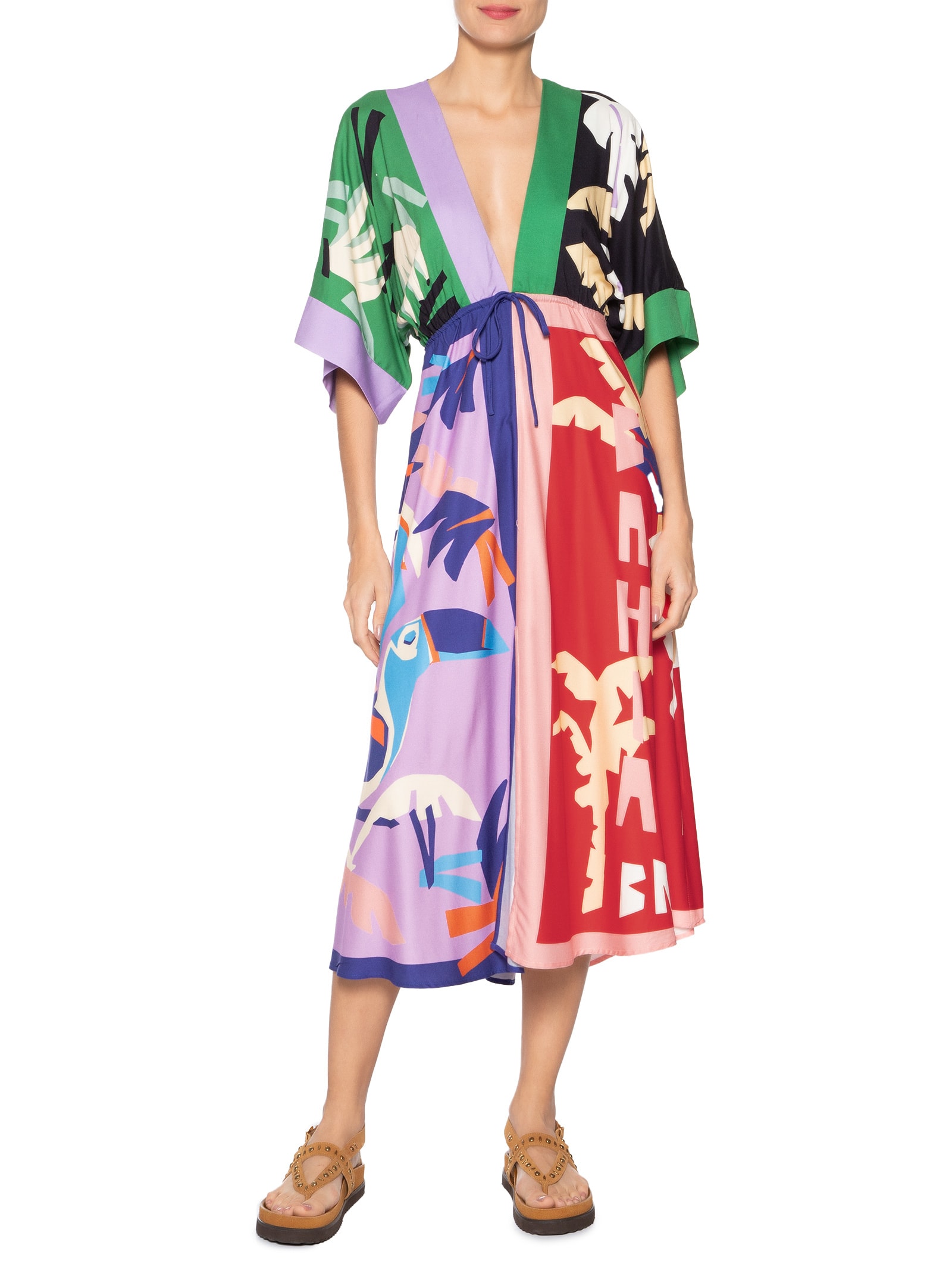 Vestido Midi Lenço Brasil Verde Farm