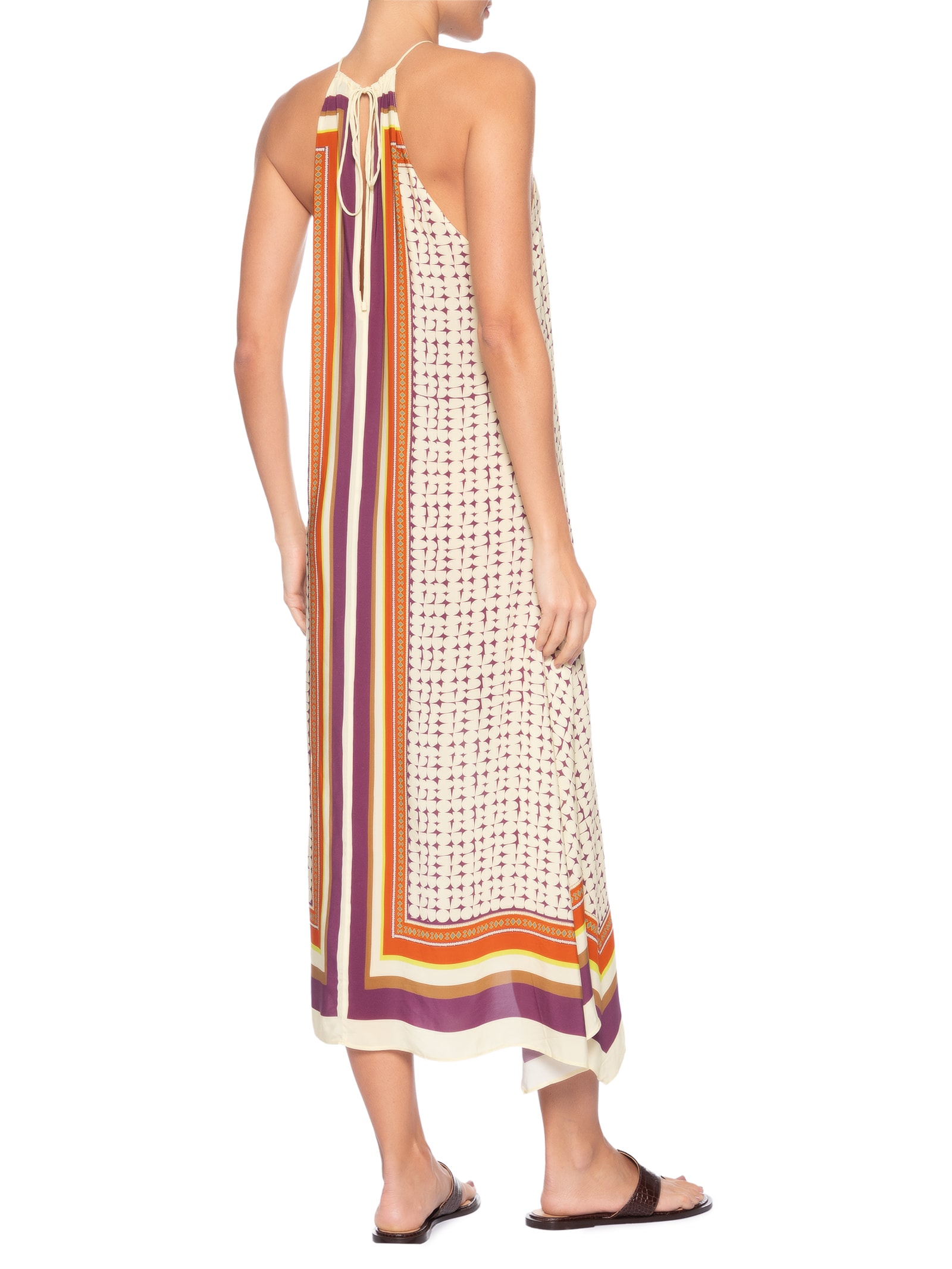 Vestido Midi Lenço Cobogo Bege Animale