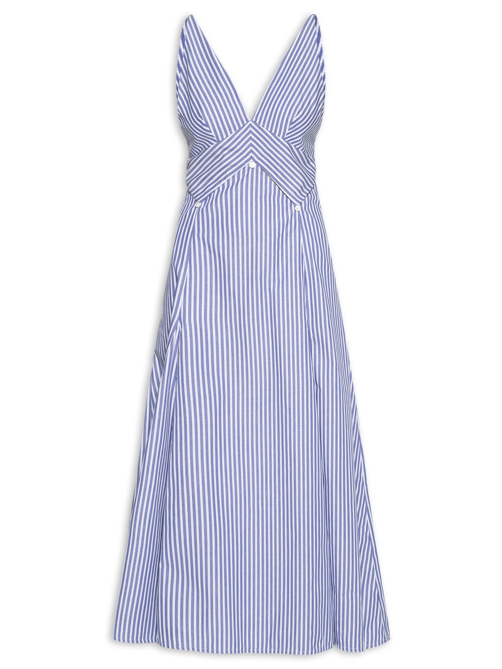 Vestido Midi Lenço Listras Azul Animale