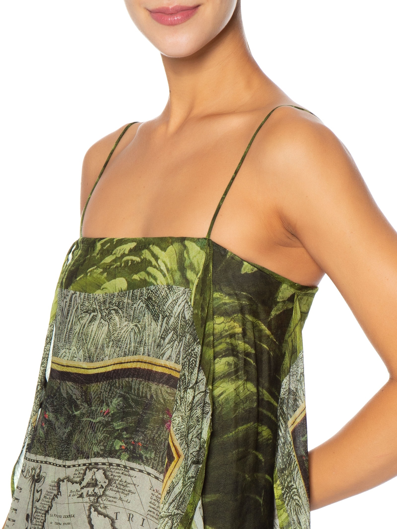 Vestido Midi Lenço Mapa Verde Animale