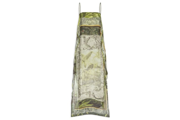 Vestido Midi Lenço Mapa - Verde