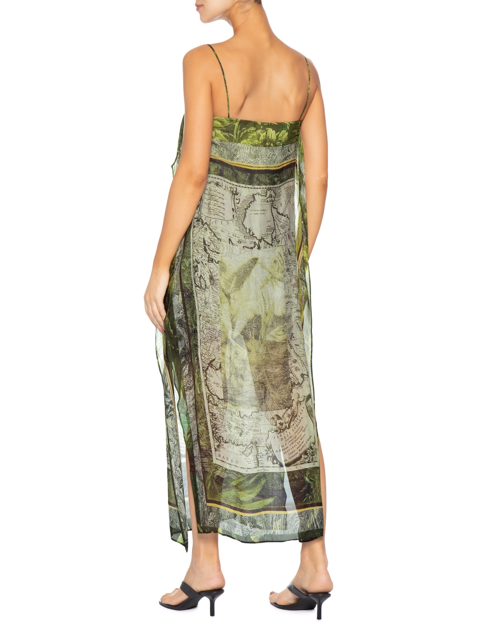 Vestido Midi Lenço Mapa Verde Animale
