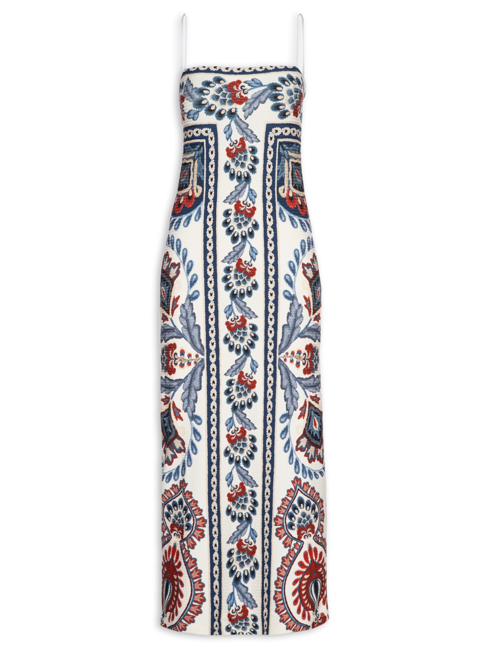 Vestido Midi Lenço Náutico Vermelho Farm