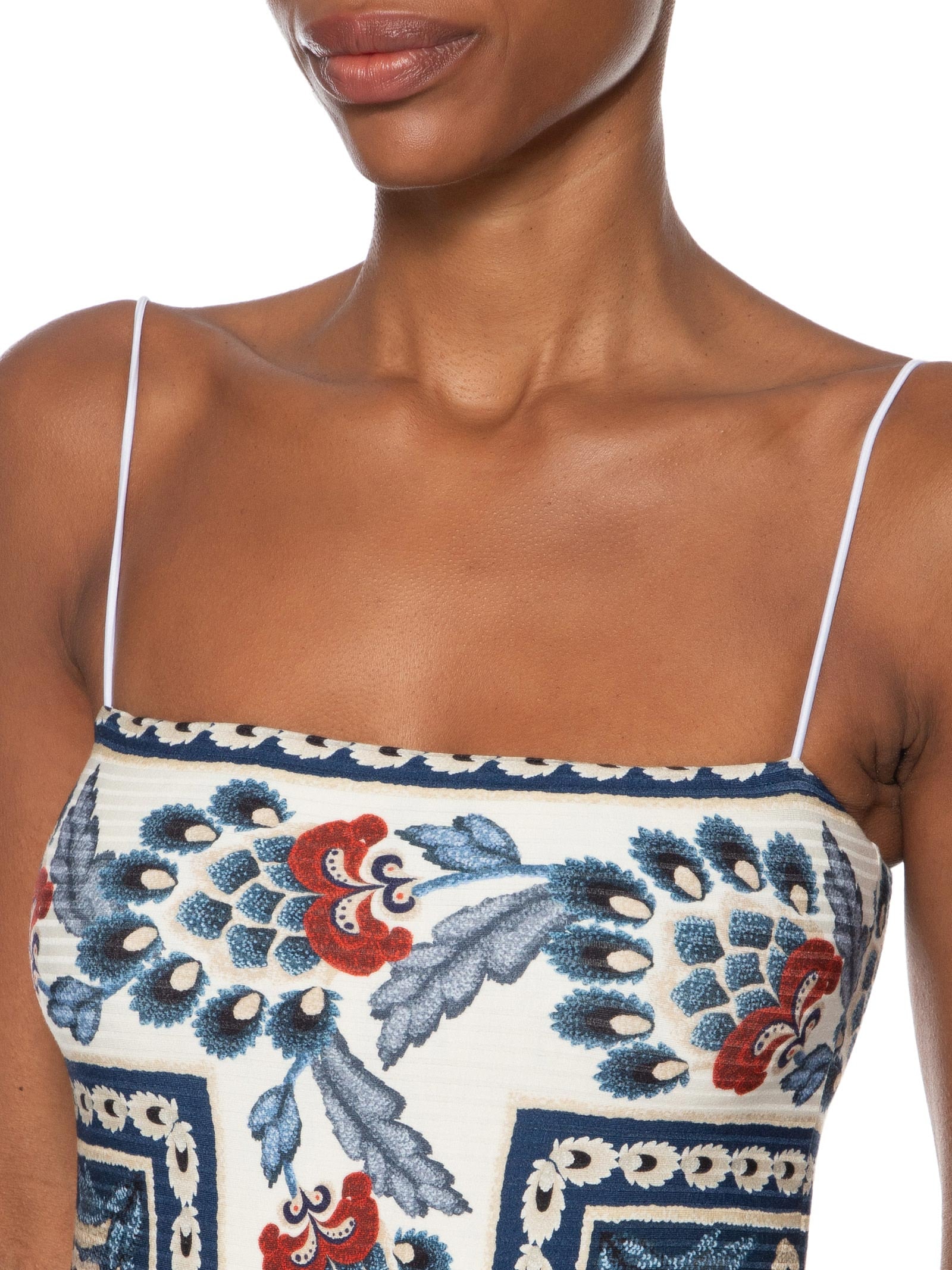 Vestido Midi Lenço Náutico Vermelho Farm