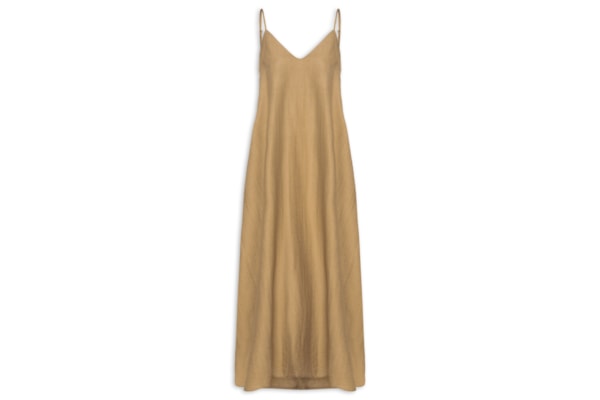 Vestido Midi Leve Alcinha - Bege