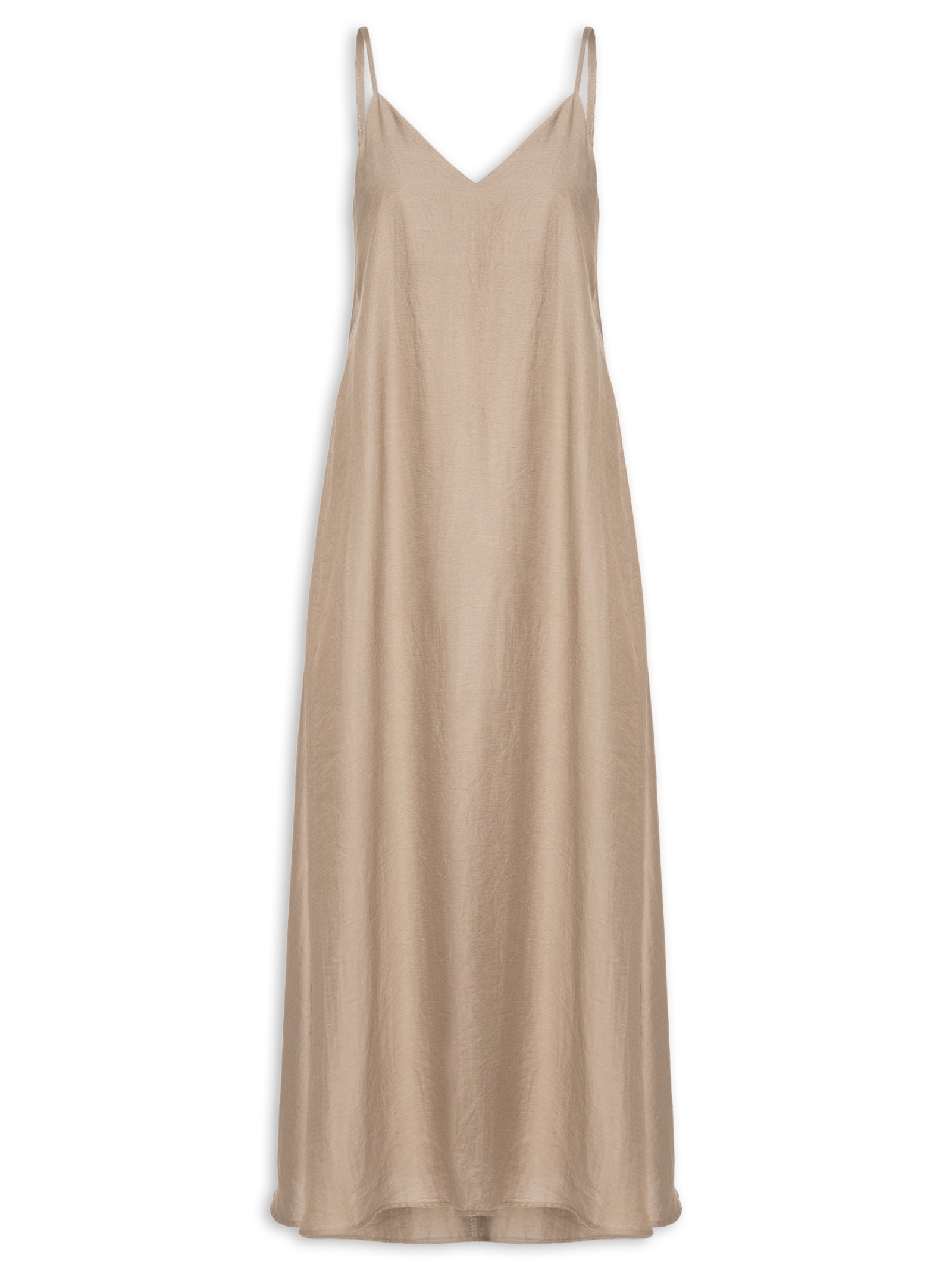 Vestido Midi Leve Alcinha Marrom Basiq