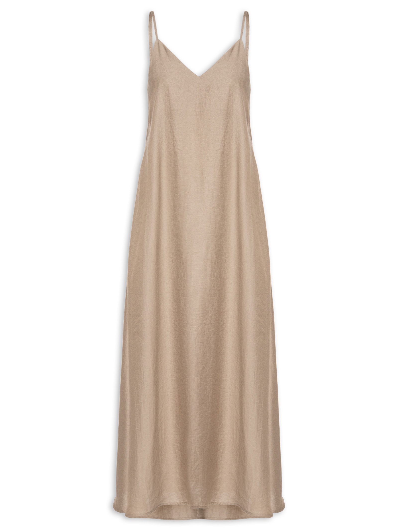 Vestido Midi Leve Alcinha Marrom Basiq