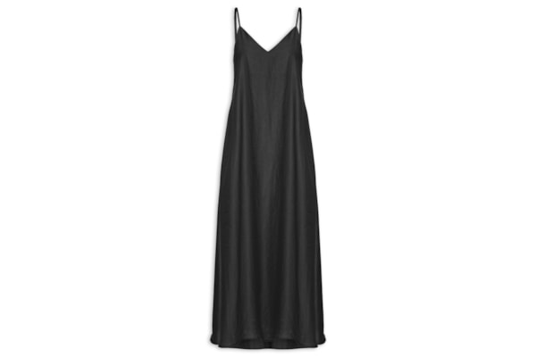 Vestido Midi Leve Alcinha - Preto