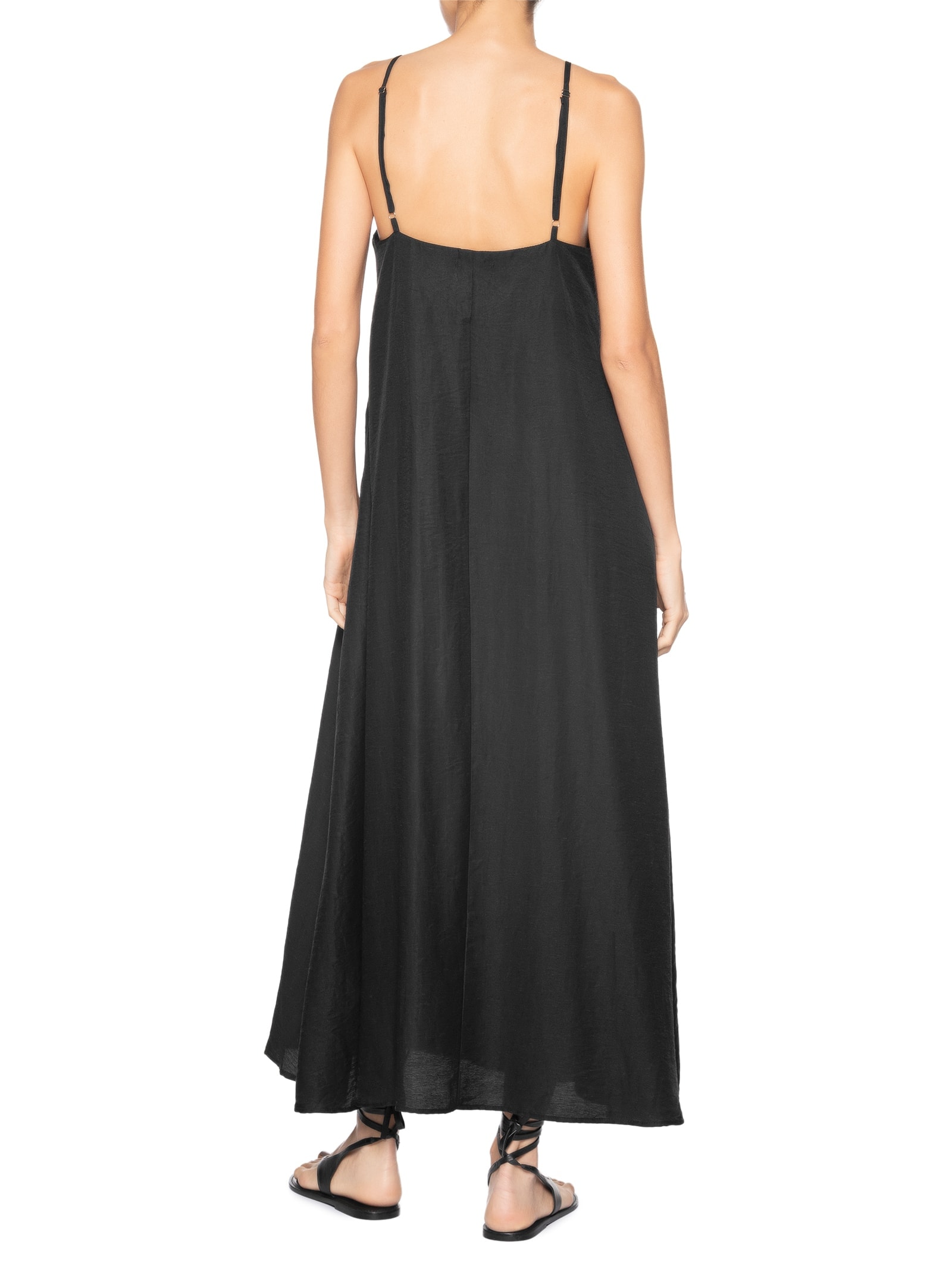 Vestido Midi Leve Alcinha Preto Basiq