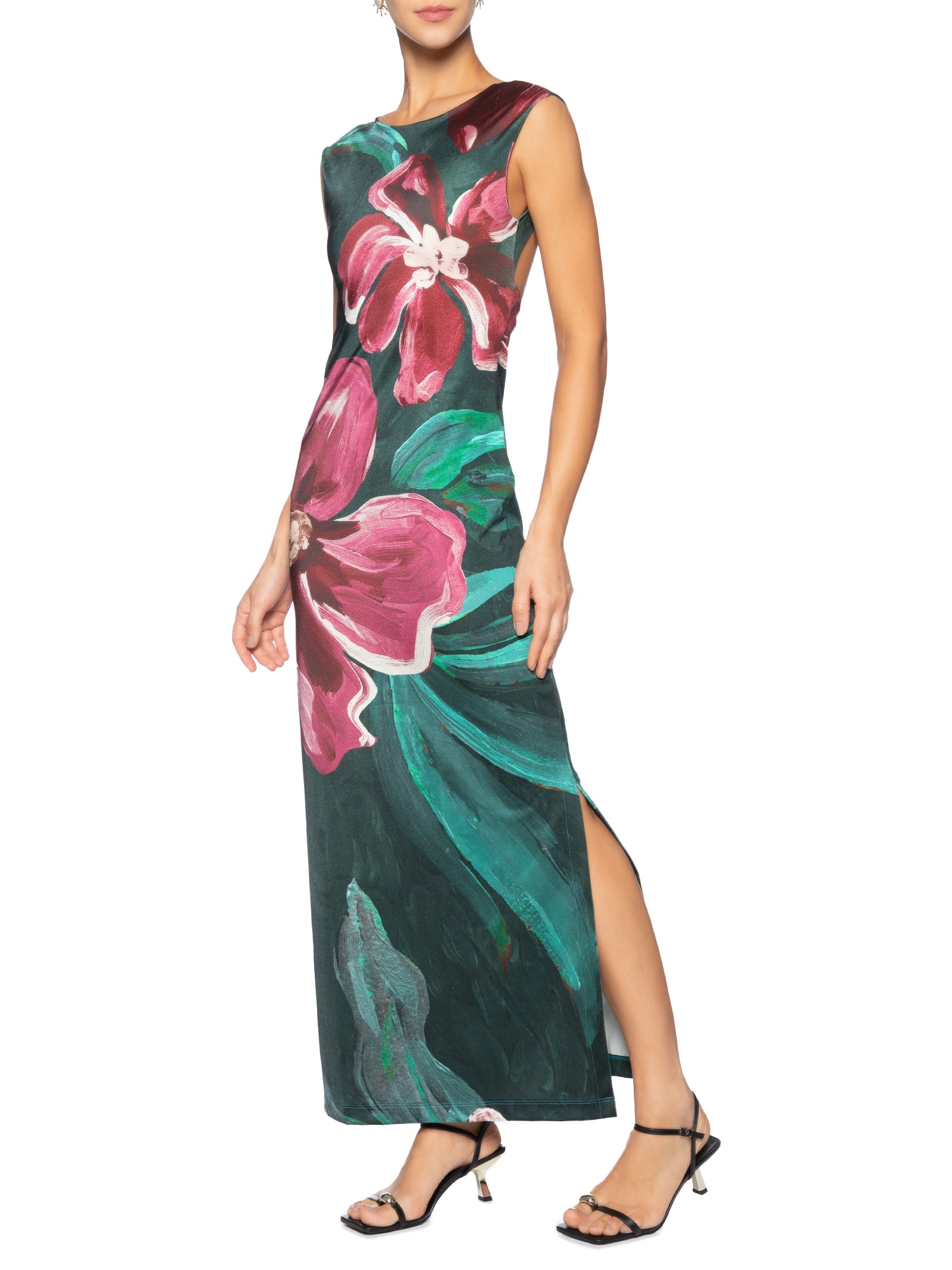 Vestido Midi Lineia Verde Farm