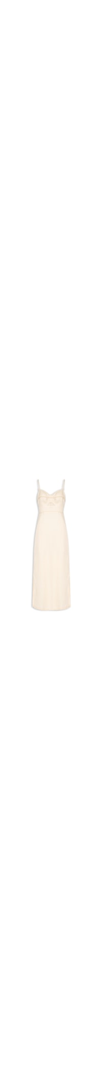 Vestido Midi Linho Bordado - Bege