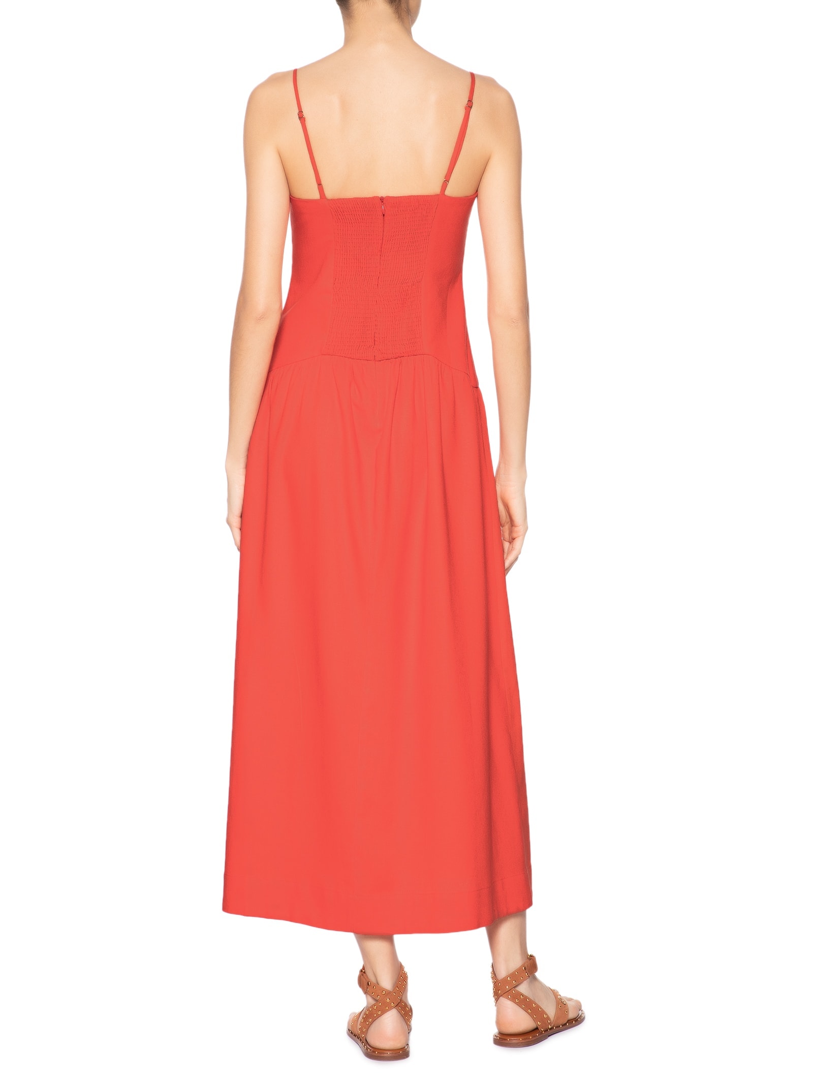 Vestido Midi Linho Corset Vermelho Dress To