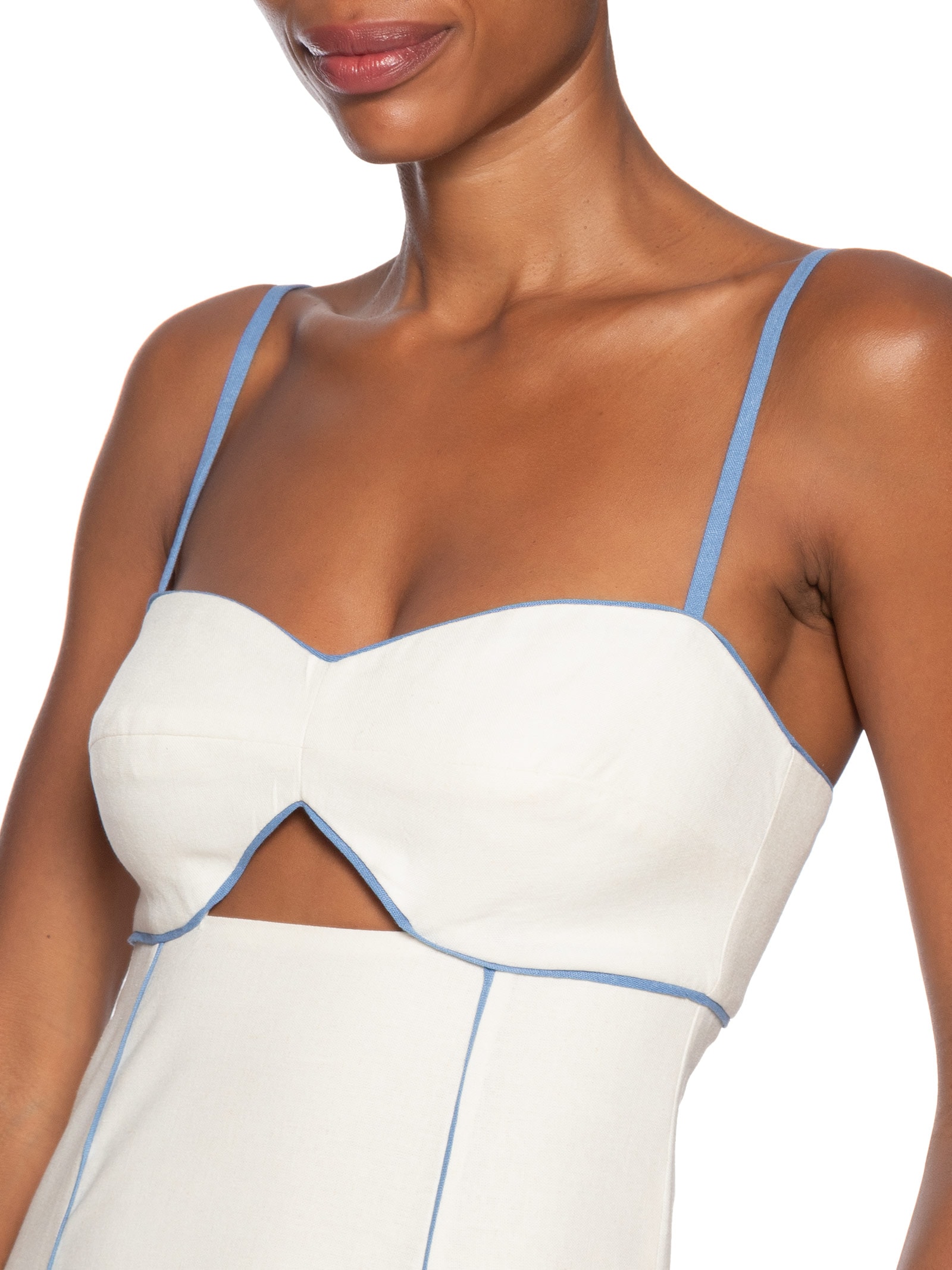 Vestido Midi Linho Estampa Mergulho Branco Dress To