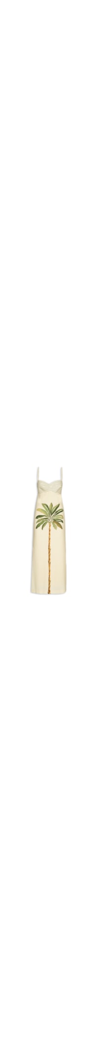 Vestido Midi Linho Estampa Tropicana - Bege