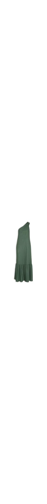 Vestido Midi Linho Ombro Só - Verde