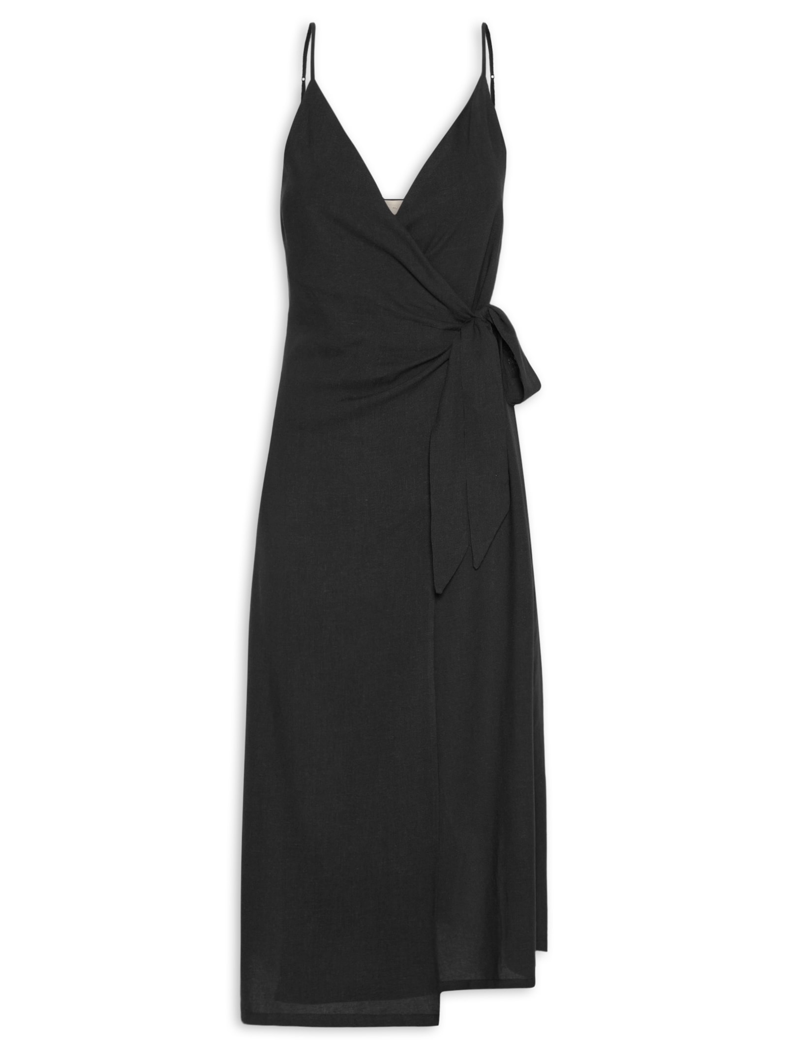 Vestido Midi Linho Preto Cia Marítima
